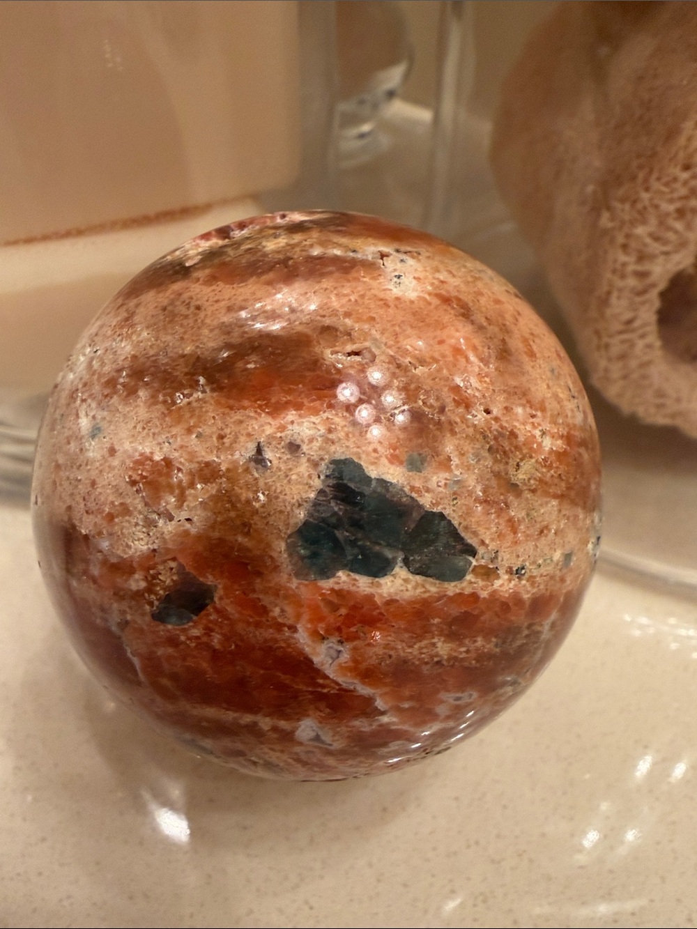 2.47 Inch Sunstone with Apatite Sphere